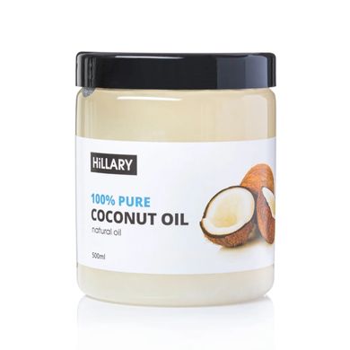 Щётка для сухого массажа + Рафинированное кокосовое масло 100% Pure Coconut Oil Hillary 500 мл