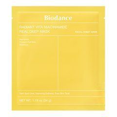 Маска гідрогелева освітлювальна з вітаміном С і ніацинамідом Radiant Vita Niacinamide Real Deep Mask Biodance 1 шт