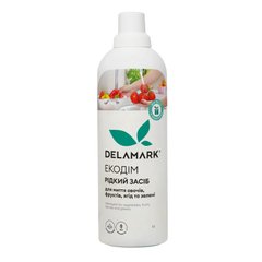 Средство с антибактериальным действием для мытья овощей, фруктов, ягод, листьев салата и зелени DeLaMark 1 л