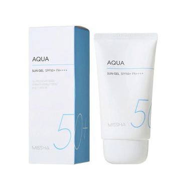 Moisturizing sunscreen gel on chemical filters All-Around Safe Block Aqua Sun Gel SPF50+/PA++++ Missha 50 ml
