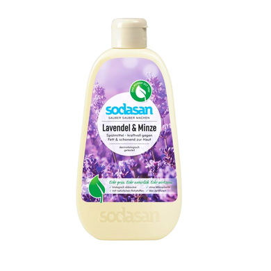 Organic liquid concentrate Lavender-Mint for washing dishes SODASAN 0.5 l