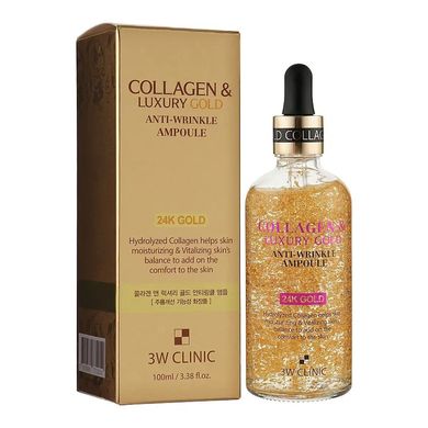 Face serum Gold and Collagen Collagen&Luxury Gold Anti-Wrinkle Ampoule 3W Clinic 100 ml