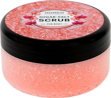 Sugar-salt scrub for the body tenderness of the nishen 365 g orchid