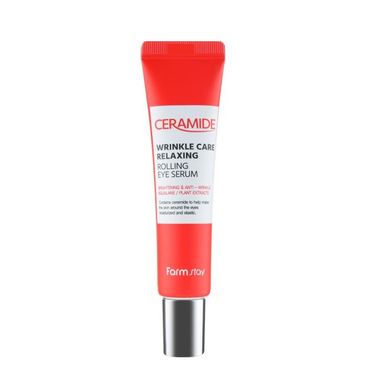 Восстанавливающая сыворотка с роллером для кожи вокруг глаз Ceramide Wrinkle Care Relaxing Rolling Eye Serum FarmStay 25 мл