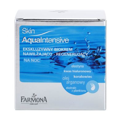 Нічний крем для обличчя для зволоження і регенерації шкіри Farmona Skin Aqua 50 мл