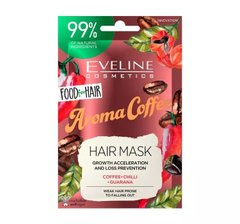 Маска для волосся Прискорення росту волосся та запобігання випадіння серії Food For Hair Aroma Coffee Eveline 20 мл