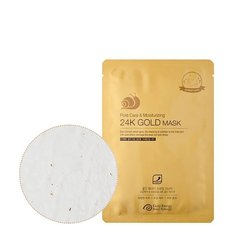 Moisturizing fabric mask with snail mucin and 24K goldPore Care Moisturizing 24K Gold Mask J&G Cosmetics 33 ml