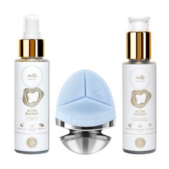Set for daily cleansing with AHA+BHA+PHA acids and ultrasonic electric brush Everyday cleansing SET ACIDs ENERGY MyIDi