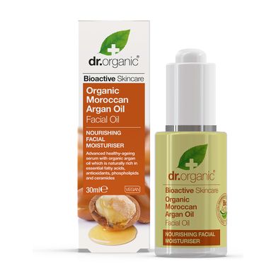 Масло для питания и увлажнения кожи лица с марокканским аргановым маслом Dr.Organic 30 мл