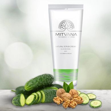 Скраб-крем для обличчя Natural Scrub Cream with Cucumber & Walnut Mitvana 100 мл