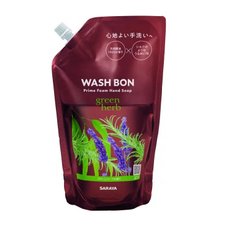 Мило-піна для рук з ароматом зелених трав Wash Bon в змінній упаковці 500 мл