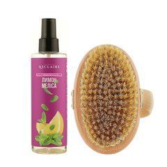 Холодний антицелюлітний масажний набір Олія+Міні-щітка Reclaire cosmetics