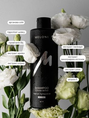 Restorative sulfate-free shampoo Хtreme Repair with silk hydrolysate and argan oil MELONI 250 ml