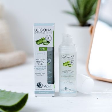 Bio-hydro-fluid for moisturizing the face with hyaluronic acid and Aloe Logona 30ml