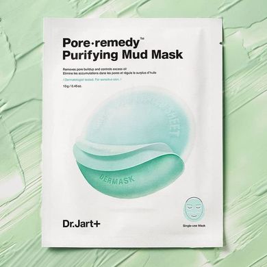 Обновляющая маска для лица с зеленой глиной The Mask Pore-Remedy Purifying Mud Mask Dr. Jart+ 13 г