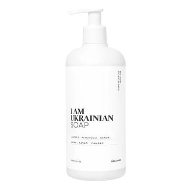 Liquid soap with the aroma of leather, patchouli, sandal I AM UKRAINIAN DeLaMark 500 ml
