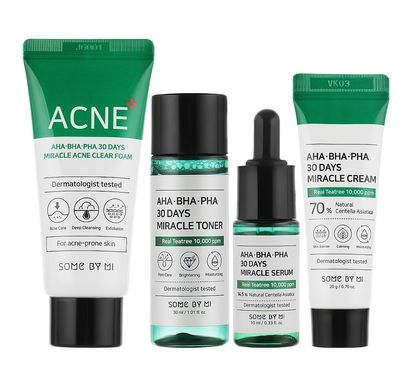 A mini kit for problematic facial skin Aha-Bha-Pha 30 Days Miracle Ac Sos Kit Some By Mi