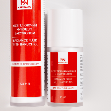 Rozświetlający płyn do twarzy z bakuchiolem Mak&Malvy 15 ml