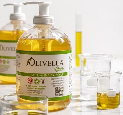Жидкое мыло для лица и тела на основе оливкового масла OLIVELLA 300 мл