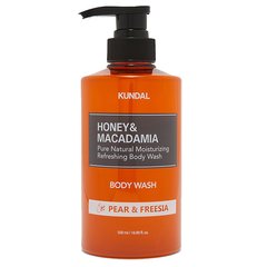 Nourishing aromatic shower gel Honey & Macadamia Body Wash Pear & Freesia Kundal 500 ml