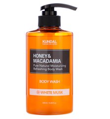 Поживний ароматичний гель для душу Honey & Macadamia Body White Musk Kundal 500 мл