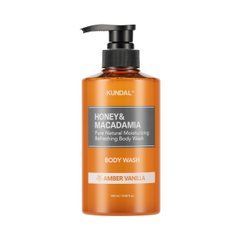 Гель для душу Амбра Ваніль Honey & Macadamia Body Wash Amber Vanilla Kundal 500 мл
