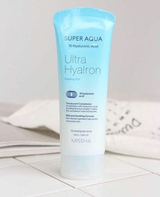 Зволожуючий пілінг скатка на основі 10 видів гіалуронової кислоти Super Aqua Ultra Hyalron Peeling Gel Missha 100 мл