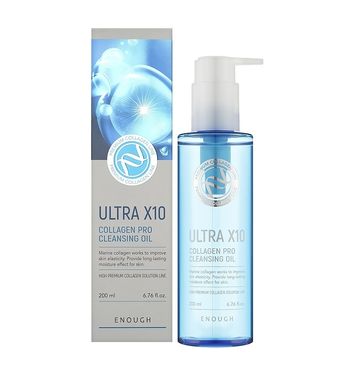 Hydrophilic oil with collagen Ultra X10 Collagen Pro Cleansing Oil Enough 200 ml