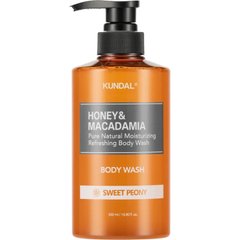 Nourishing aromatic shower gel Honey&Macadamia Body Sweet Peony Kundal 500 ml