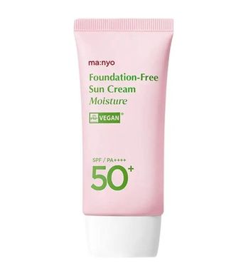 Солнцезащитный тонирующий крем для лица Foundation-Free Sun Cream Moisture SPF/PA++++ 50+ Manyo 50 мл
