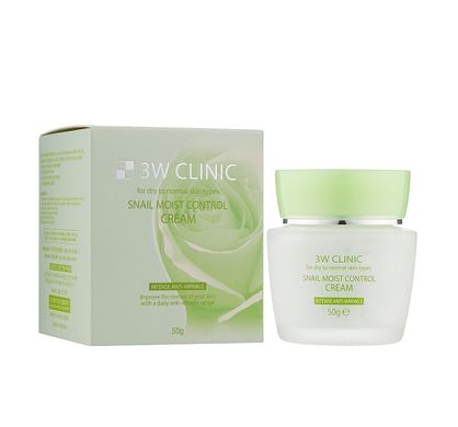 Moisturizing face cream with snail mucin Snail Moist Control Cream 3W Clinic 50 g