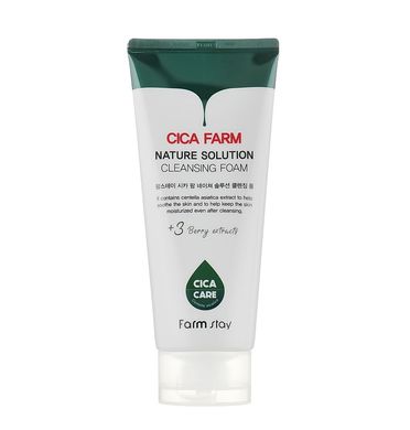 Очищаюча пінка для чутливої шкіри обличчя з центелою Сica farm nature solution cleansing foam FarmStay 180 мл