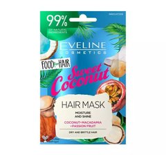 Маска для волос Увлажнение и блеск серии Food For Hair Sweet Coconut Eveline 20 мл