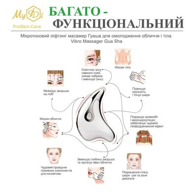 Мікротоковий ліфтинг масажер Гуаша для обличчя і тіла Vibro Massager GUA SHA MyIDi