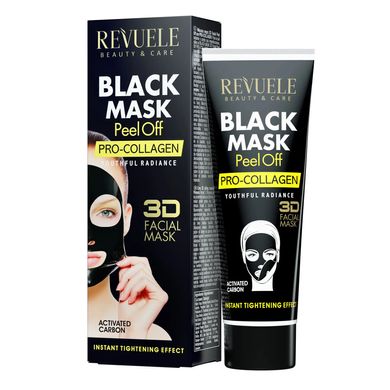 Черная маска-пленка с про-коллагеном для лица Revuele 80 мл