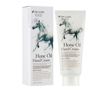 Увлажняющий крем для рук с лошадиным жиром Horse Oil Hand Cream 3W Clinic 100 мл