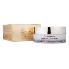 Rejuvenating and brightening night mask for facial skin with snail mucin and 24K gold Gold Snail Deep Sleeping Pack J&G Cosmetics 100 ml