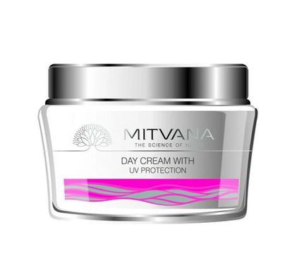 Денний крем для обличчя з УФ-захистом Day Cream With UV Protection with Hibiscus & Licorice Mitvana 50 мл