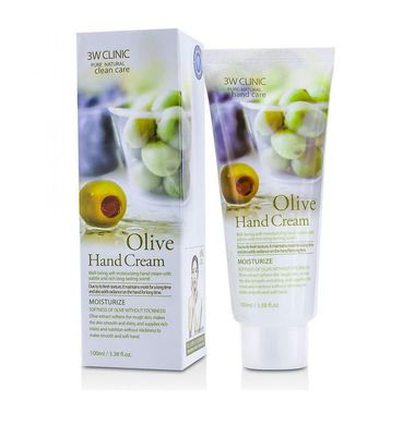 Смягчающий крем для рук с экстрактом оливы Olive Hand Cream 3W Clinic 100 мл