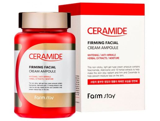 Укрепляющий ампульный крем-гель с керамидами Ceramide Firming Facial Cream Ampoule FarmStay 250 мл