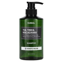 Шампунь з чайним деревом для жирної шкіри голови Tea Tree & Macadamia Deep Cleansing Shampoo White Musk Kundal 500 мл
