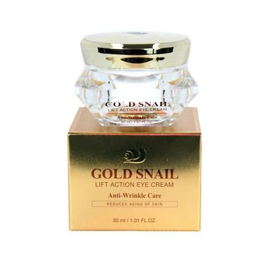 Rejuvenating and brightening cream for the skin around the eyes with snail mucin and 24K gold Gold Snail Lift Action Eye Cream J&G Cosmetics 30 ml